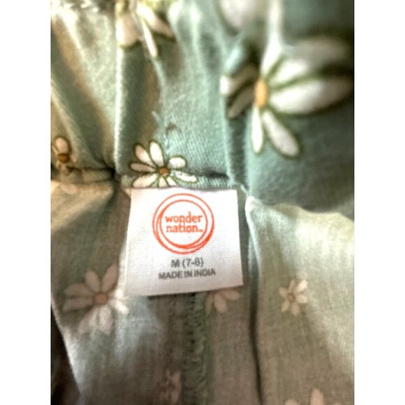 Wonder Nation Girls Shorts Pack of 2 Orange Solid/Green Yellow Floral Size M 7-8 - Picture 3 of 9